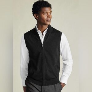 LOT OF 2! Charles Tyrwhitt Wool Vests- Gray&Navy, sz XXL